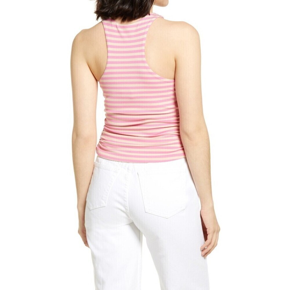 AFRM Ruskin Ribbed Racerback Sleeveless Tank In Pink Plus Size 3X - Picture 6 of 8